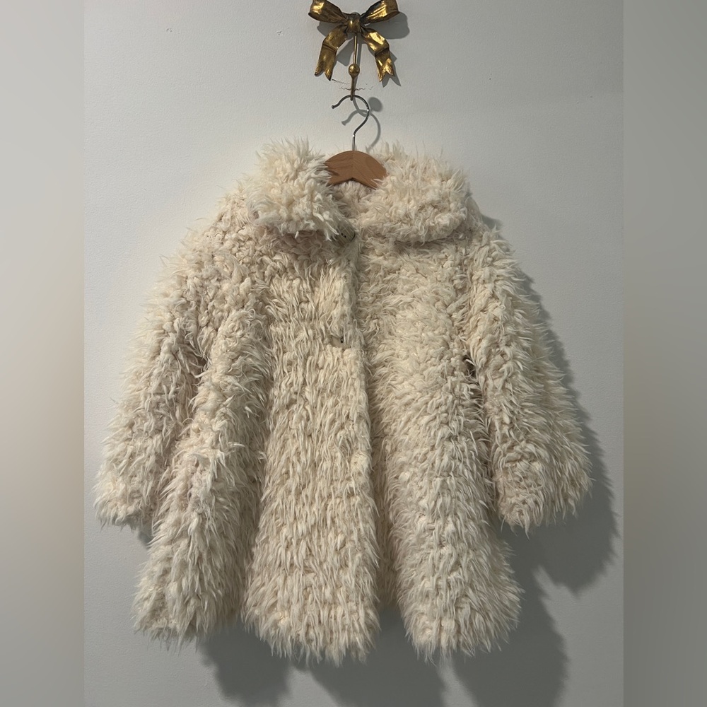 Cozy Cream Furry Kids Cozy Coat